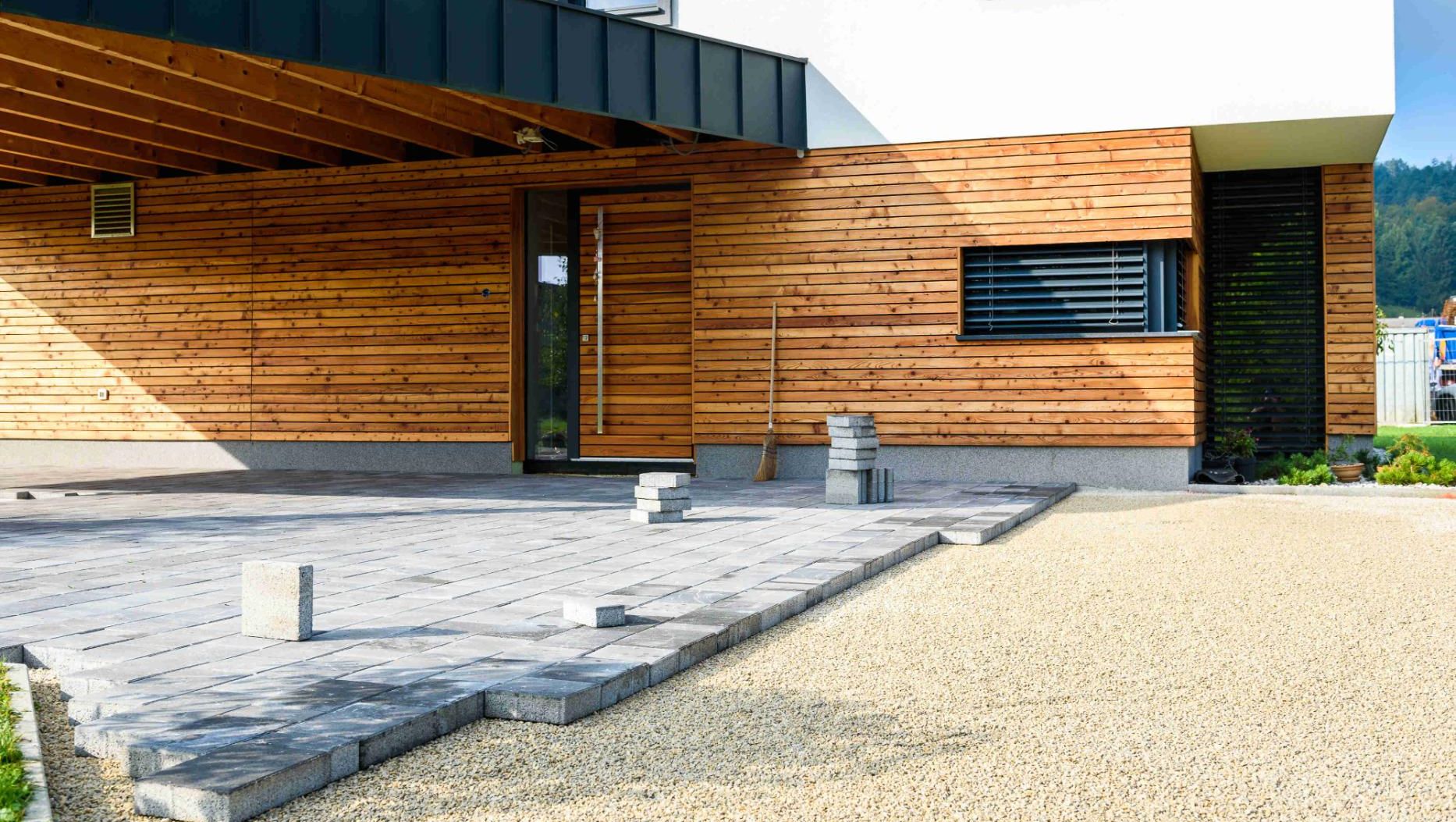 Fasaden på moderne hus